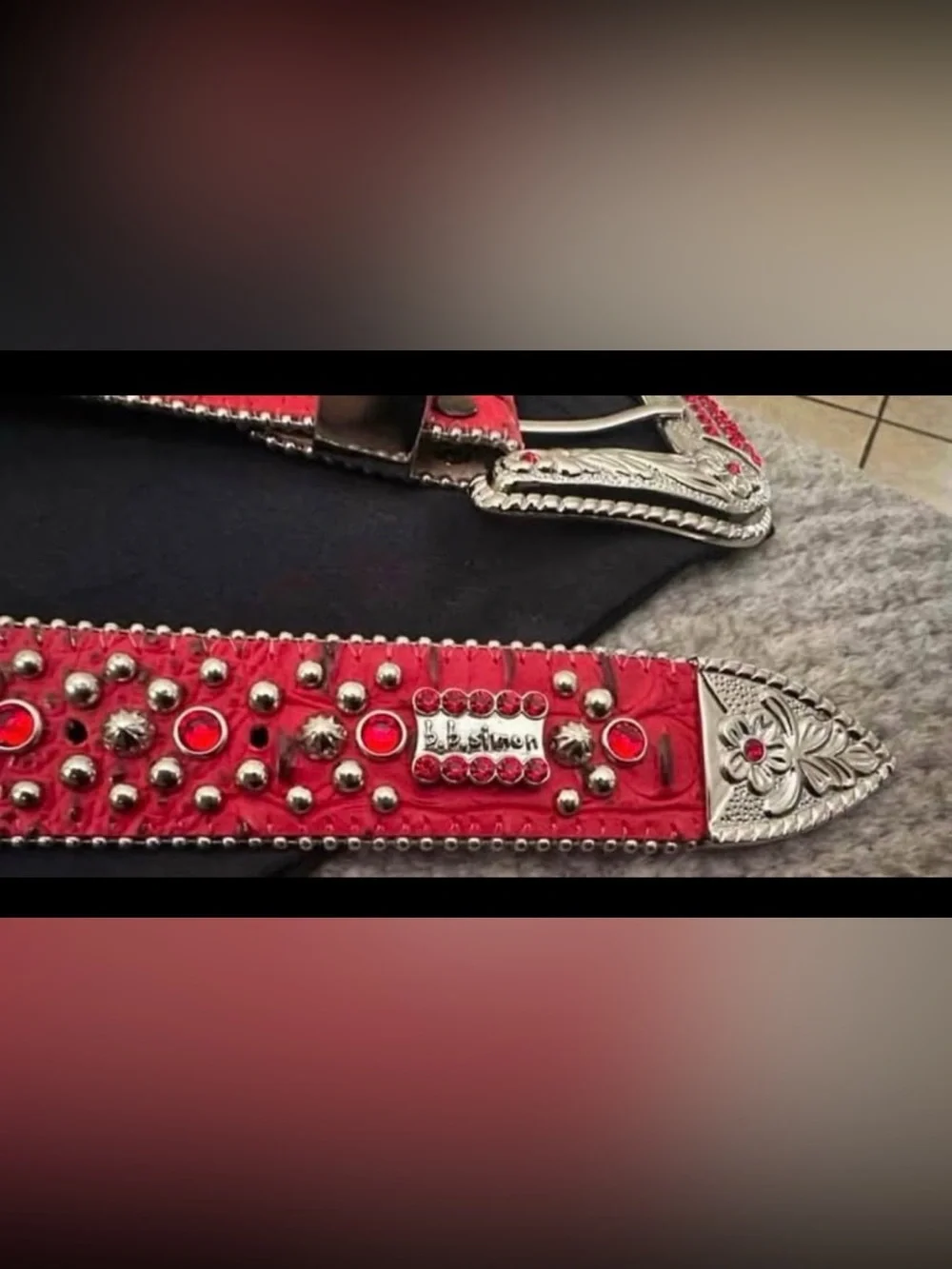 mens b.b. simon customized belt size 42 (will fit a size 36-38)